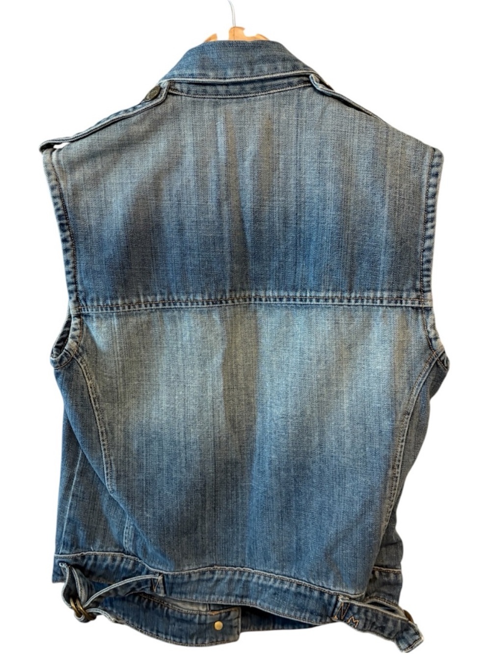 McGuire Denim Abby Rose Sleeveless Fitted Vest Distressed Denim Womens size XS - Picture 3 of 12